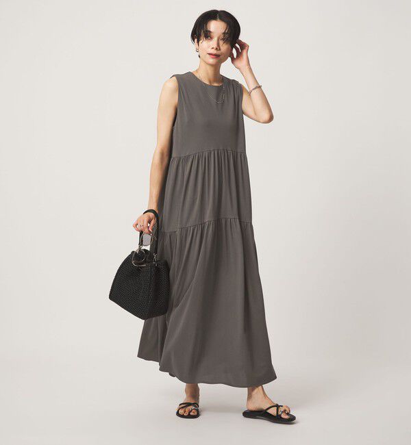 UNITED ARROWS green label relaxing「［size SHORTあり］カット ティアード ワンピース」|ワンピース|