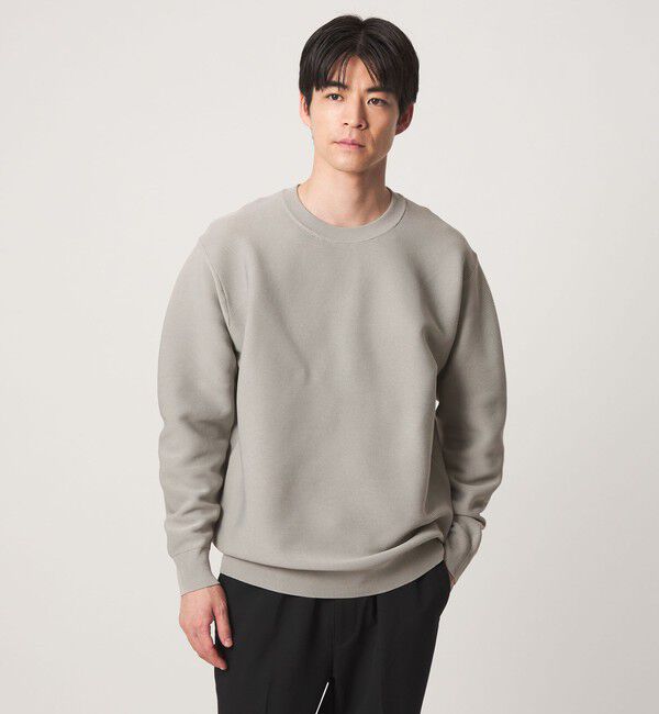 UNITED ARROWS green label relaxing「【WEB限定】ガーター編み クルーネック ニット」|ニット・セーター|LT.GRAY