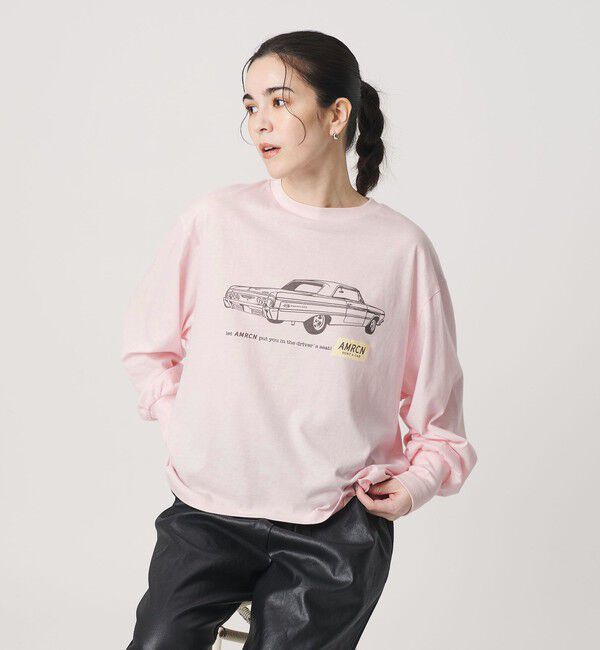 BEAUTY&YOUTH UNITED ARROWS「【WEB限定/別注】＜Americana＞プリント ロングスリーブTシャツ」|Tシャツ・カットソー|LT.PINK