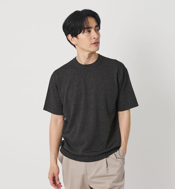 BEAUTY&YOUTH UNITED ARROWS「フュージョン カラー ニット Tシャツ ウォッシャブル」|ニット・セーター|DK.GRAY