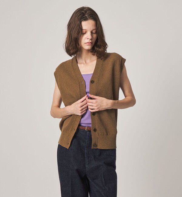 STEVEN ALAN「＜Steven Alan＞コットン ナイロン Vネック ベスト」|ベスト・ジレ|OLIVE