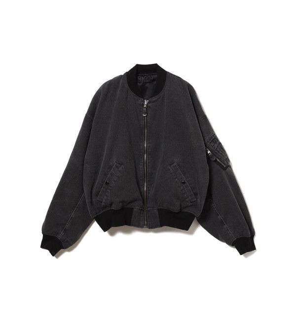 BEAMS「リバーシブル フェード ボンバー ジャケット」|ブルゾン・スタジャン|BLACK