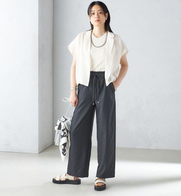 SHIPS for women「〈吸水速乾 / 防しわ / 接触冷感 / 手洗い可能〉ツイル ドロスト パンツ」|その他|