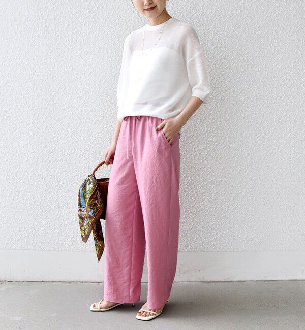 SHIPS for women「〈吸水速乾 / 防しわ / 接触冷感 / 手洗い可能〉ツイル ドロスト パンツ」|その他|