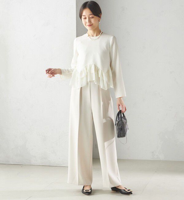 SHIPS for women「troisiemeCHACO:ワイド パンツ（セレモニー対応可）」|スラックス|