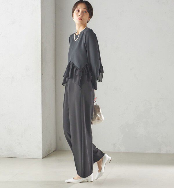 SHIPS for women「troisiemeCHACO:ワイド パンツ（セレモニー対応可）」|スラックス|