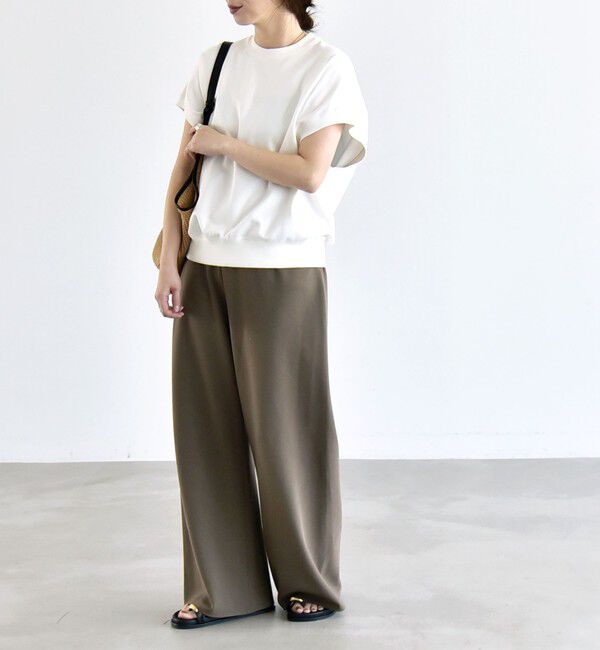 quaranciel「quaranciel:〈洗濯機可能〉ライト ポンチ コンパクト フレンチスリーブ TEE」|Tシャツ・カットソー|