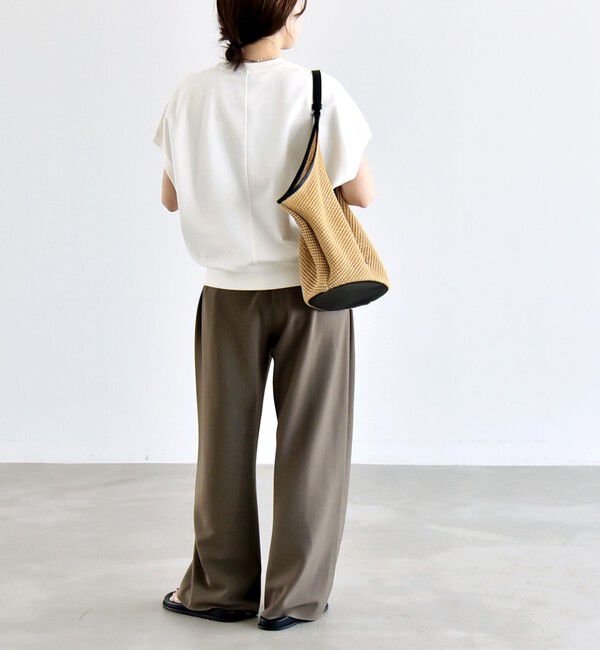quaranciel「quaranciel:〈洗濯機可能〉ライト ポンチ コンパクト フレンチスリーブ TEE」|Tシャツ・カットソー|
