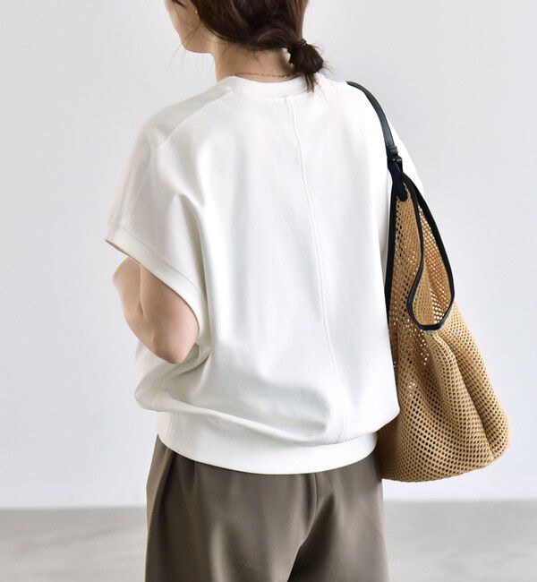 quaranciel「quaranciel:〈洗濯機可能〉ライト ポンチ コンパクト フレンチスリーブ TEE」|Tシャツ・カットソー|
