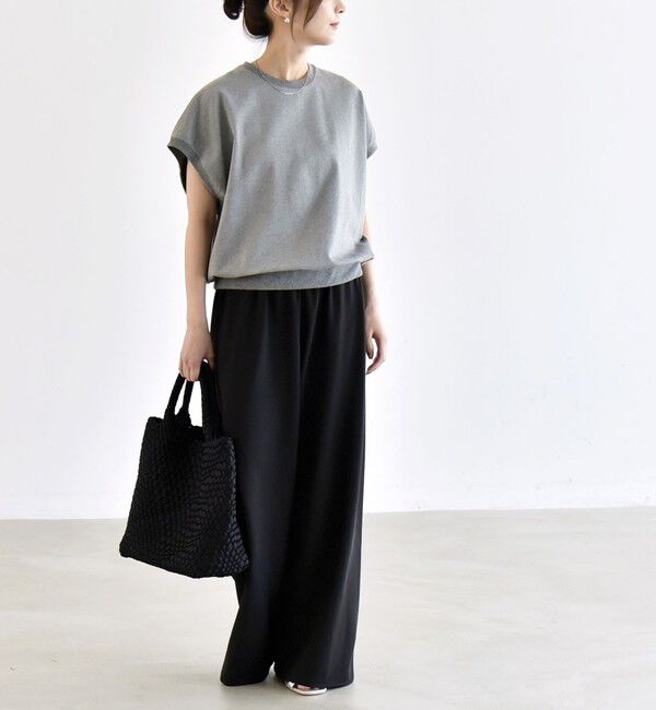 quaranciel「quaranciel:〈洗濯機可能〉ライト ポンチ コンパクト フレンチスリーブ TEE」|Tシャツ・カットソー|