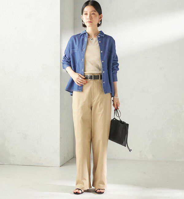 SHIPS for women「〈洗濯機可能〉ライトオンス デニム ショート シャツ」|シャツ・ブラウス|