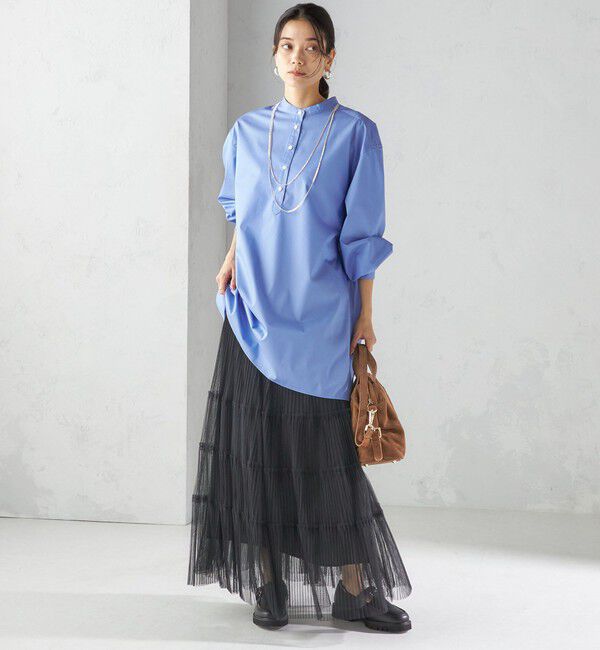 SHIPS for women「〈手洗い可能〉ソリッド バックタック チュニック シャツ」|チュニック|