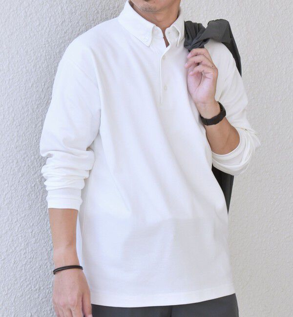SHIPS any「SHIPS any:〈抗菌防臭/遮熱/UVカット機能等〉 鹿の子 ロングスリーブ ポロシャツ◇」|Tシャツ・カットソー|