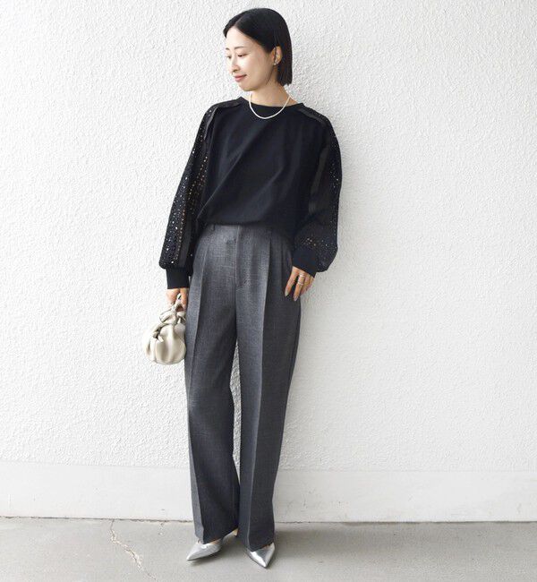 SHIPS for women「【WEB限定】〈手洗い可能〉レース コンビ カットソー」|Tシャツ・カットソー|