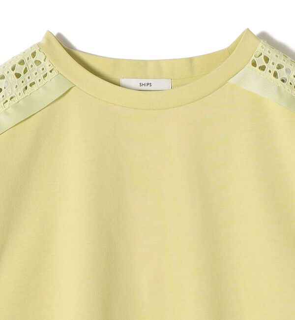SHIPS for women「【WEB限定】〈手洗い可能〉レース コンビ カットソー」|Tシャツ・カットソー|