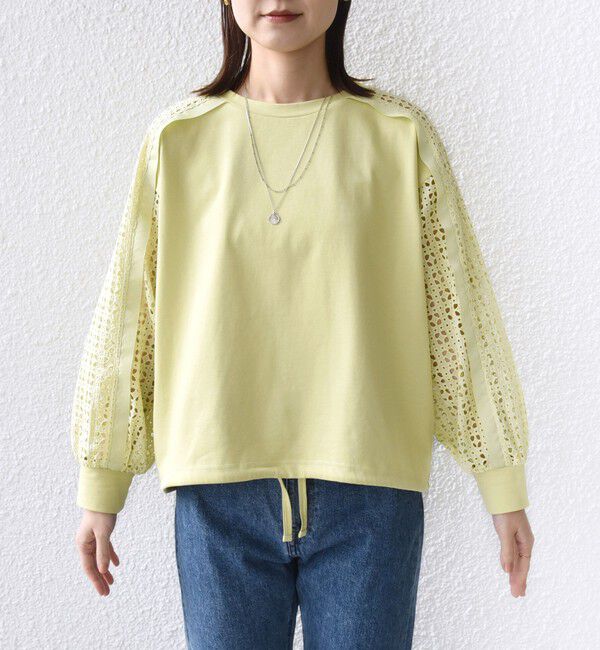 SHIPS for women「【WEB限定】〈手洗い可能〉レース コンビ カットソー」|Tシャツ・カットソー|