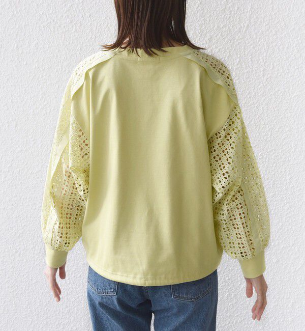 SHIPS for women「【WEB限定】〈手洗い可能〉レース コンビ カットソー」|Tシャツ・カットソー|