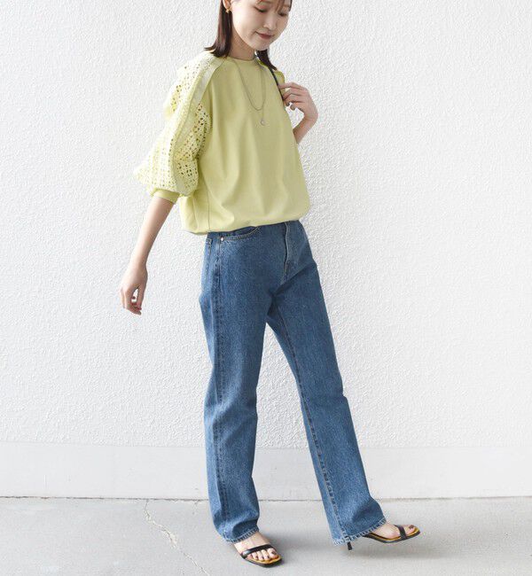 SHIPS for women「【WEB限定】〈手洗い可能〉レース コンビ カットソー」|Tシャツ・カットソー|