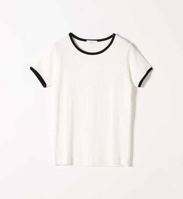 SHIPS any「SHIPS any:〈洗濯機可能〉テレコ リブ バイカラー ショートスリーブ TEE」|Tシャツ・カットソー|