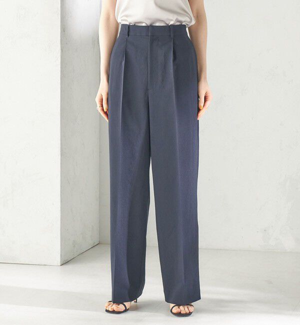 SHIPS for women「〈洗濯機可能/接触冷感/吸水速乾〉FUNCTION セミワイド パンツ（セットアップ対応可）」|スラックス|