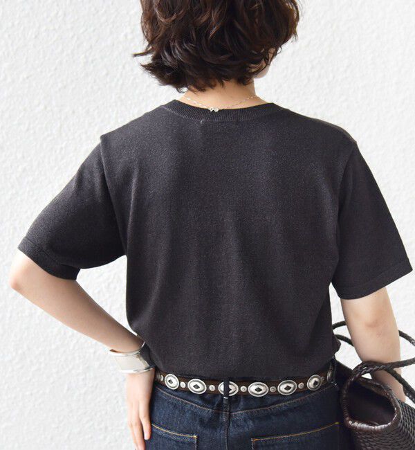 SHIPS for women「〈手洗い可能〉ラメ ニット ショート スリーブ プルオーバー」|ニット・セーター|