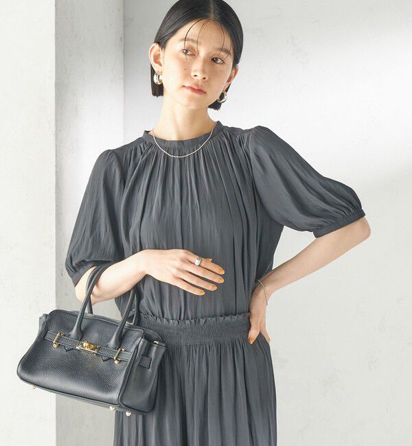 SHIPS for women「〈手洗い可能〉無地 カッセン ギャザー 半袖 ブラウス」|シャツ・ブラウス|