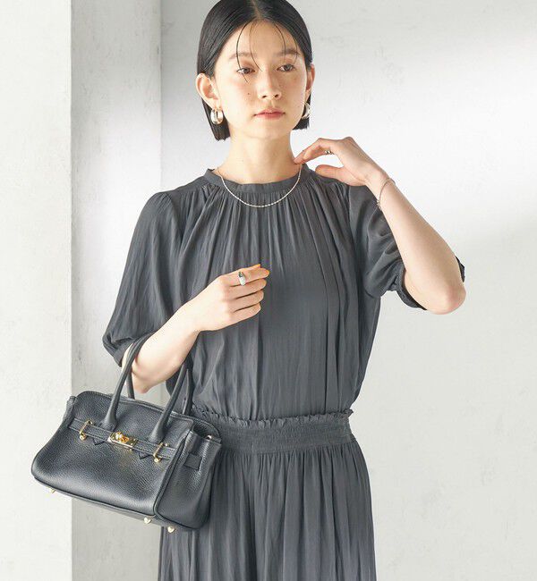 SHIPS for women「〈手洗い可能〉無地 カッセン ギャザー 半袖 ブラウス」|シャツ・ブラウス|
