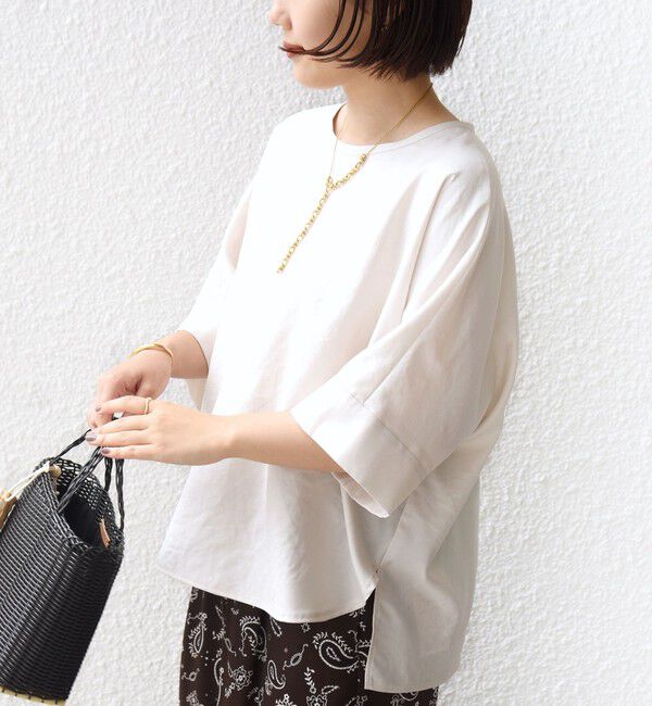 SHIPS for women「〈接触冷感/吸水速乾/防シワ/手洗い可能〉ツイル TEE ブラウス」|シャツ・ブラウス|