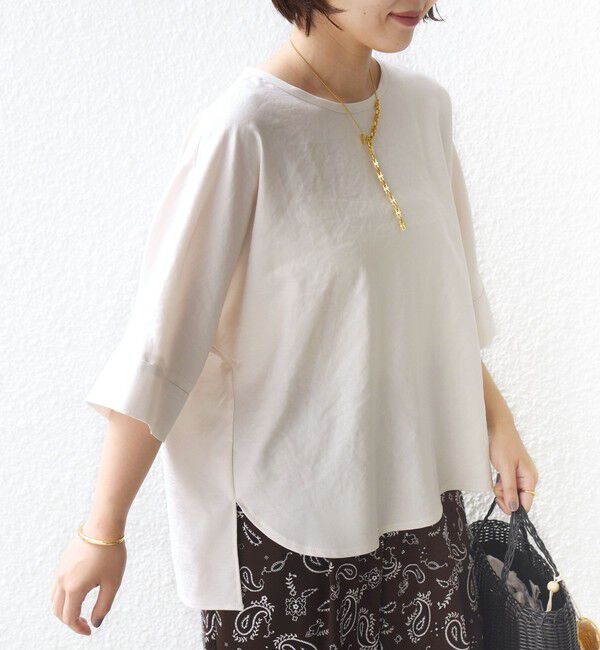 SHIPS for women「〈接触冷感/吸水速乾/防シワ/手洗い可能〉ツイル TEE ブラウス」|シャツ・ブラウス|