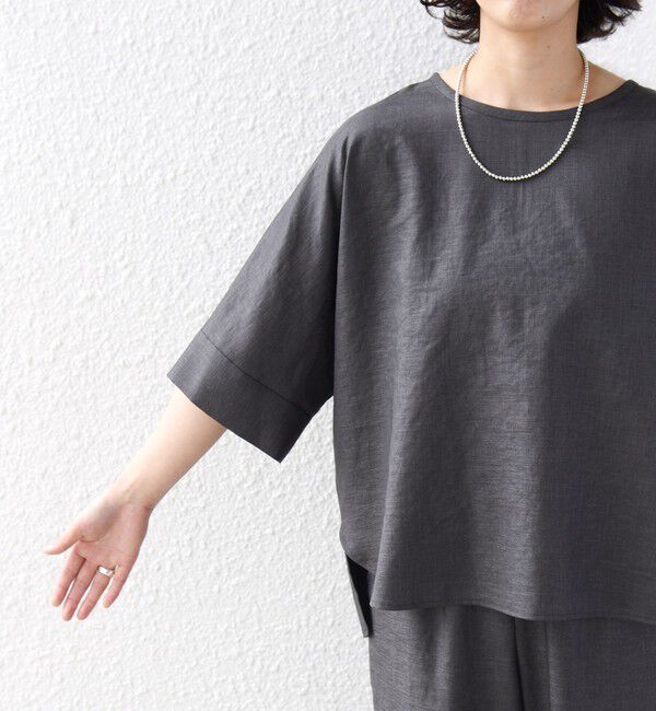 SHIPS for women「〈接触冷感/吸水速乾/防シワ/手洗い可能〉ツイル TEE ブラウス」|シャツ・ブラウス|