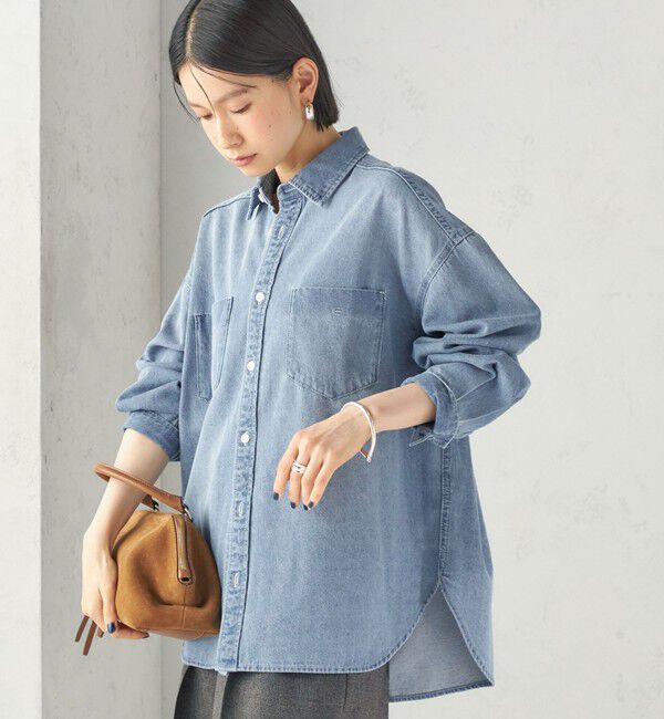 SHIPS for women「〈洗濯機可能〉7.8 oz デニム オーバー シャツ」|シャツ・ブラウス|