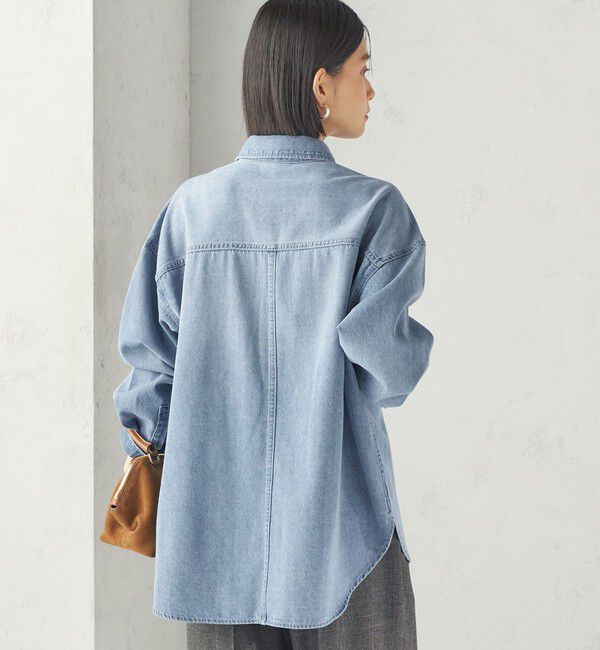 SHIPS for women「〈洗濯機可能〉7.8 oz デニム オーバー シャツ」|シャツ・ブラウス|