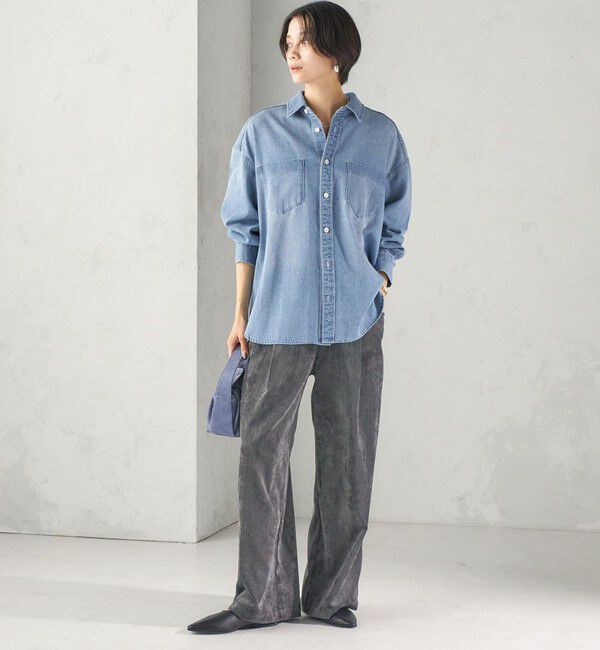 SHIPS for women「〈洗濯機可能〉7.8 oz デニム オーバー シャツ」|シャツ・ブラウス|
