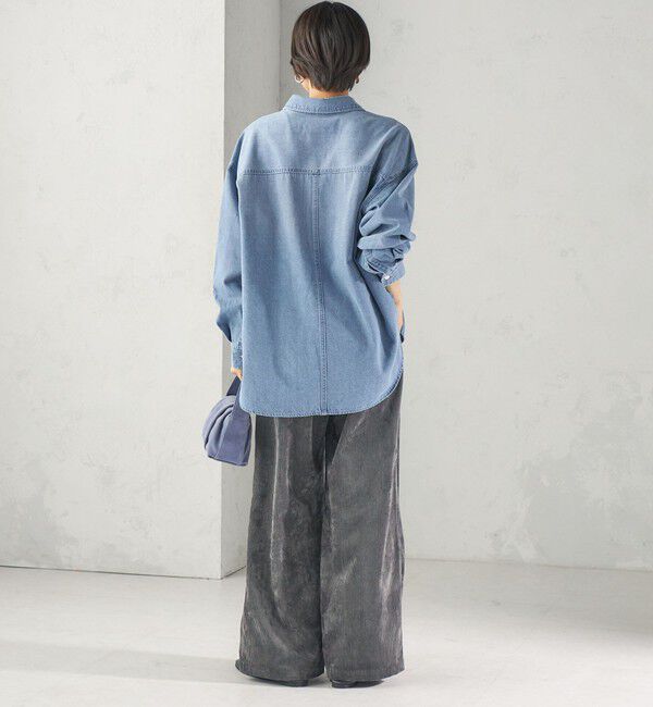 SHIPS for women「〈洗濯機可能〉7.8 oz デニム オーバー シャツ」|シャツ・ブラウス|