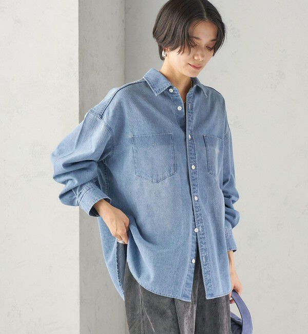 SHIPS for women「〈洗濯機可能〉7.8 oz デニム オーバー シャツ」|シャツ・ブラウス|