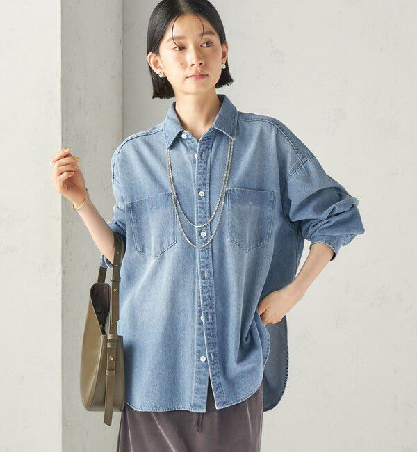SHIPS for women「〈洗濯機可能〉7.8 oz デニム オーバー シャツ」|シャツ・ブラウス|