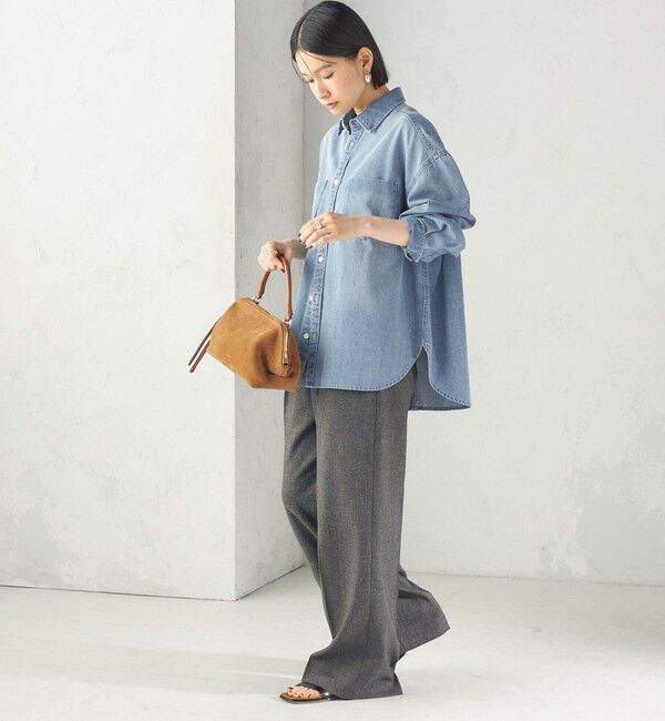 SHIPS for women「〈洗濯機可能〉7.8 oz デニム オーバー シャツ」|シャツ・ブラウス|