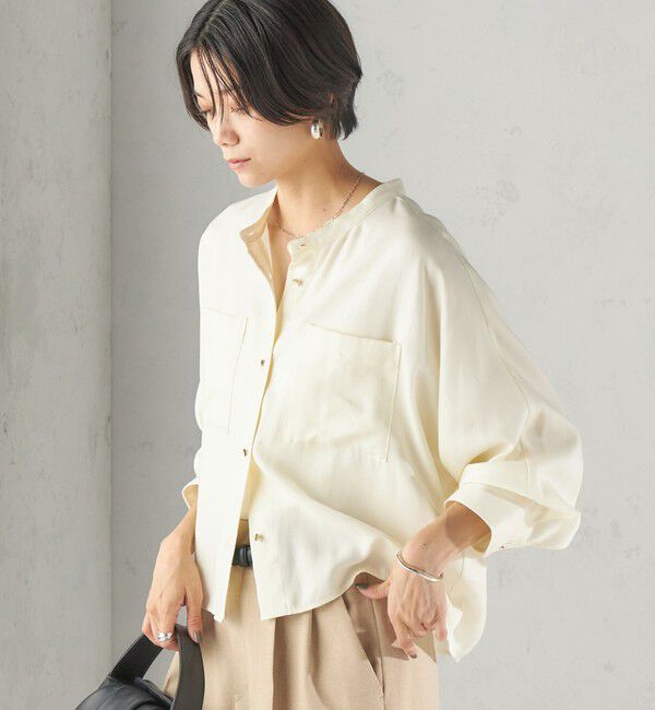 SHIPS for women「〈手洗い可能〉プリシュランク ツイル ショート シャツ 羽織」|シャツ・ブラウス|