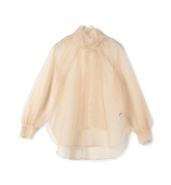 SHIPS for women「〈手洗い可能〉オーガンジー フロッキー ドット リボン ブラウス」|シャツ・ブラウス|
