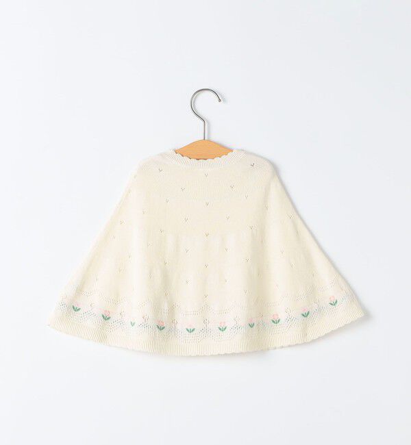 SHIPS KIDS「SHIPS KIDS:〈手洗い可能〉ベビー フラワー モチーフ ニット マント」|その他ベビーウェア|