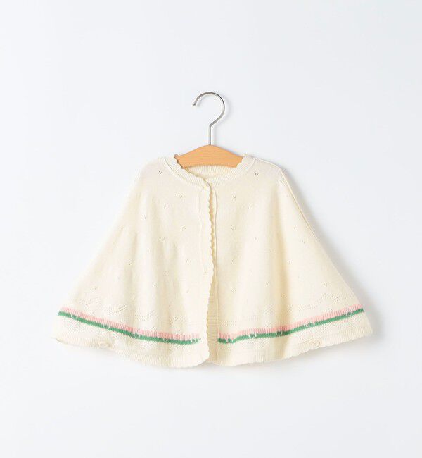 SHIPS KIDS「SHIPS KIDS:〈手洗い可能〉ベビー フラワー モチーフ ニット マント」|その他ベビーウェア|