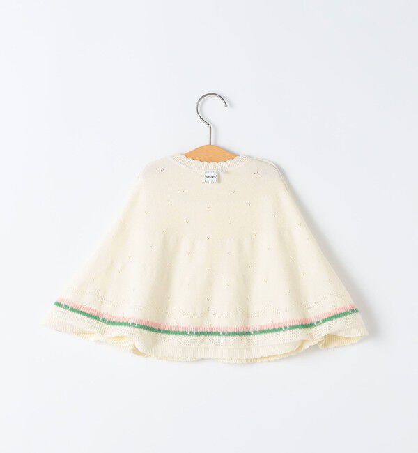 SHIPS KIDS「SHIPS KIDS:〈手洗い可能〉ベビー フラワー モチーフ ニット マント」|その他ベビーウェア|