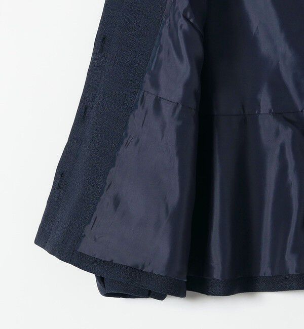SHIPS any「《予約》SHIPS any:〈手洗い可能〉パフ スリーブ ノーカラー ジャケット［NAVY BLUE］」|ノーカラージャケット|