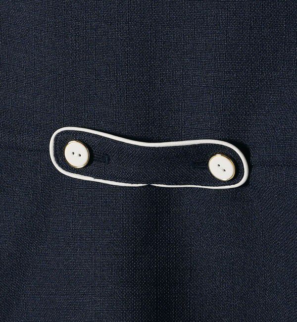 SHIPS any「《予約》SHIPS any:〈手洗い可能〉パフ スリーブ ノーカラー ジャケット［NAVY BLUE］」|ノーカラージャケット|