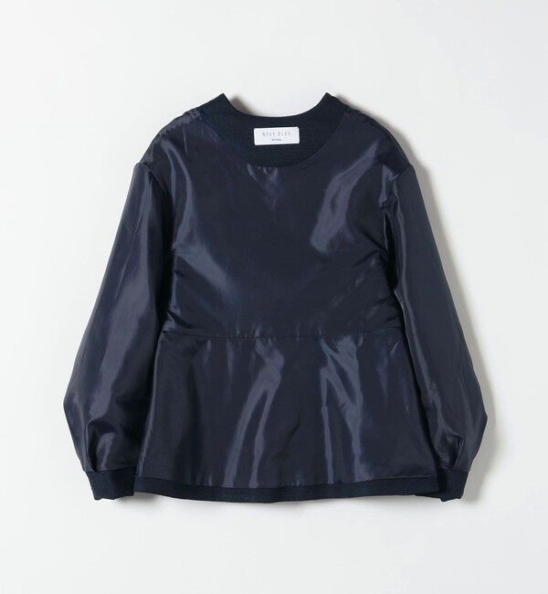 SHIPS any「《予約》SHIPS any:〈手洗い可能〉パフ スリーブ ノーカラー ジャケット［NAVY BLUE］」|ノーカラージャケット|