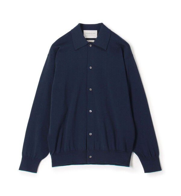TOMORROWLAND MENS「TOMORROWLAND tricot ギザコットン ポロカラーカーディガン」|カーディガン|67 ネイビー