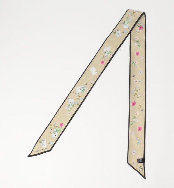 TOMORROWLAND GOODS「ATELIER TOMORROW FLOWER LETTER シルク ツイリースカーフ」|バンダナ・スカーフ|