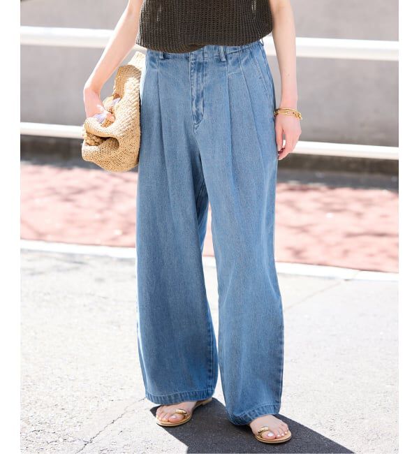 SLOBE IENA「《4サイズ展開》LEDENIM TUCK TROUSERデニム」|デニム|