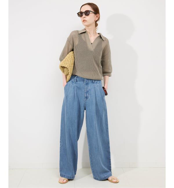 SLOBE IENA「《4サイズ展開/追加》LEDENIM TUCK TROUSERデニム」|デニム|