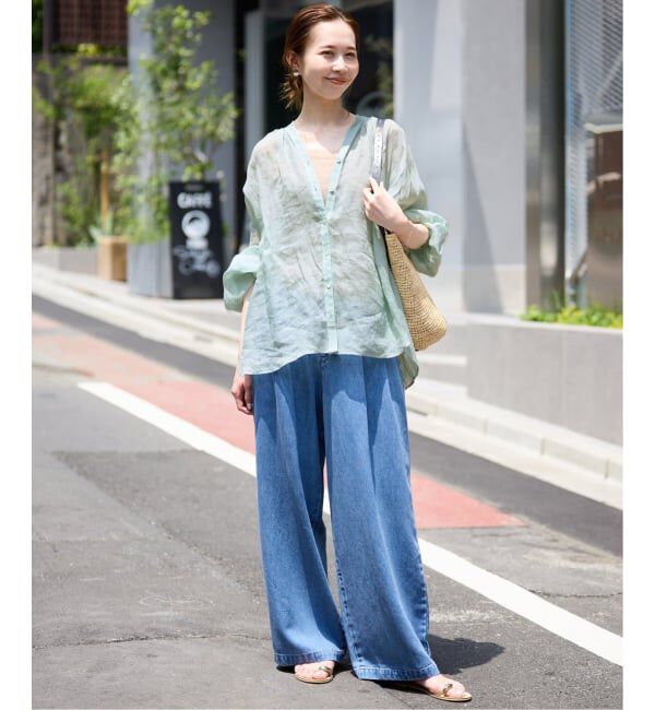 SLOBE IENA「《4サイズ展開/追加》LEDENIM TUCK TROUSERデニム」|デニム|